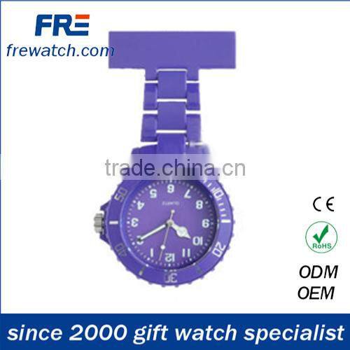 plastic rotational hanging watch for nurse quartz doctor pocket watch with pin