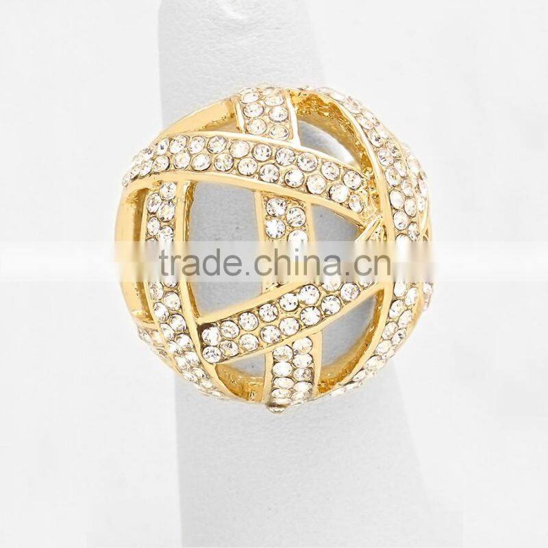 Wholesale Costume Jewelry Crystal Pave Stretch Ring