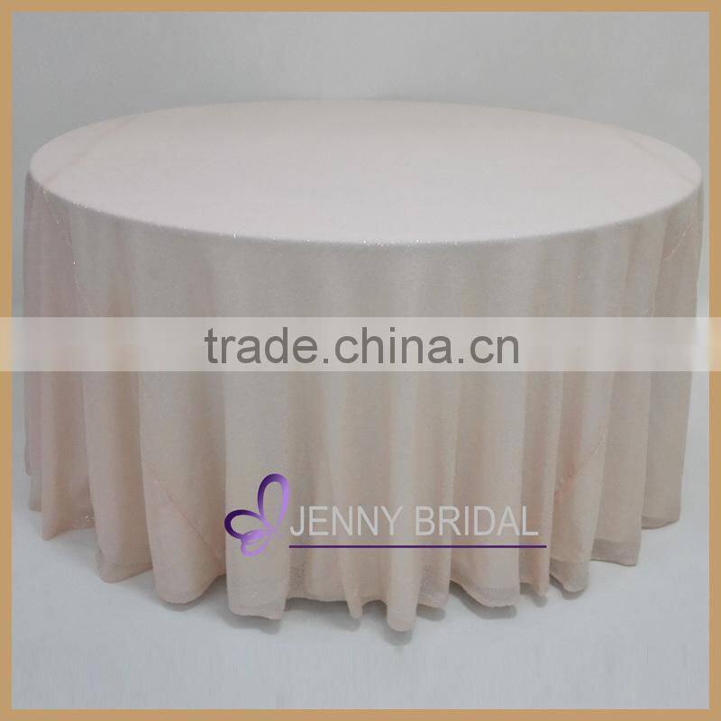 SQN#53 wholesale peach sequin elegant wedding table linens for sale