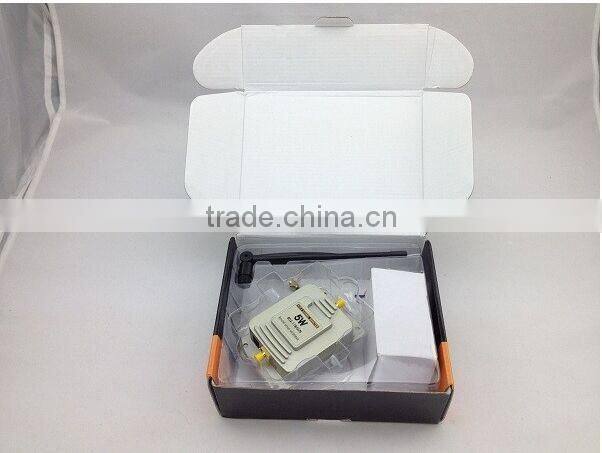 China factory price wireless extender, 2.4g 5w indoor 2 km cover range wifi signal booster