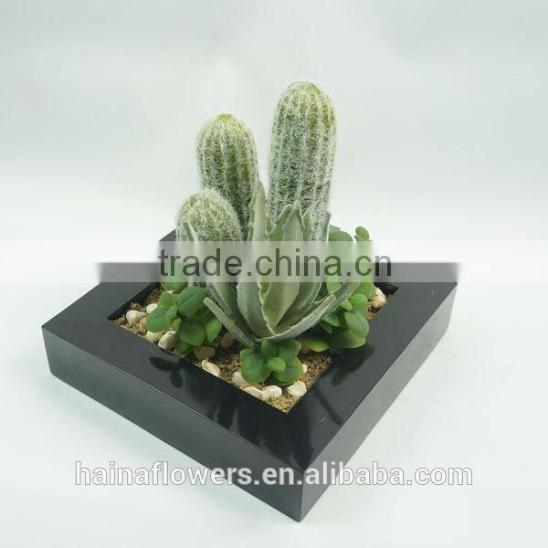 Office decorative artificial plants artificial tropical plants with square pot series
