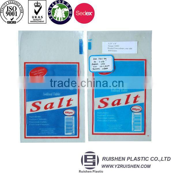 Salt Packing Bags Customized Logo Flat Shape LDPE