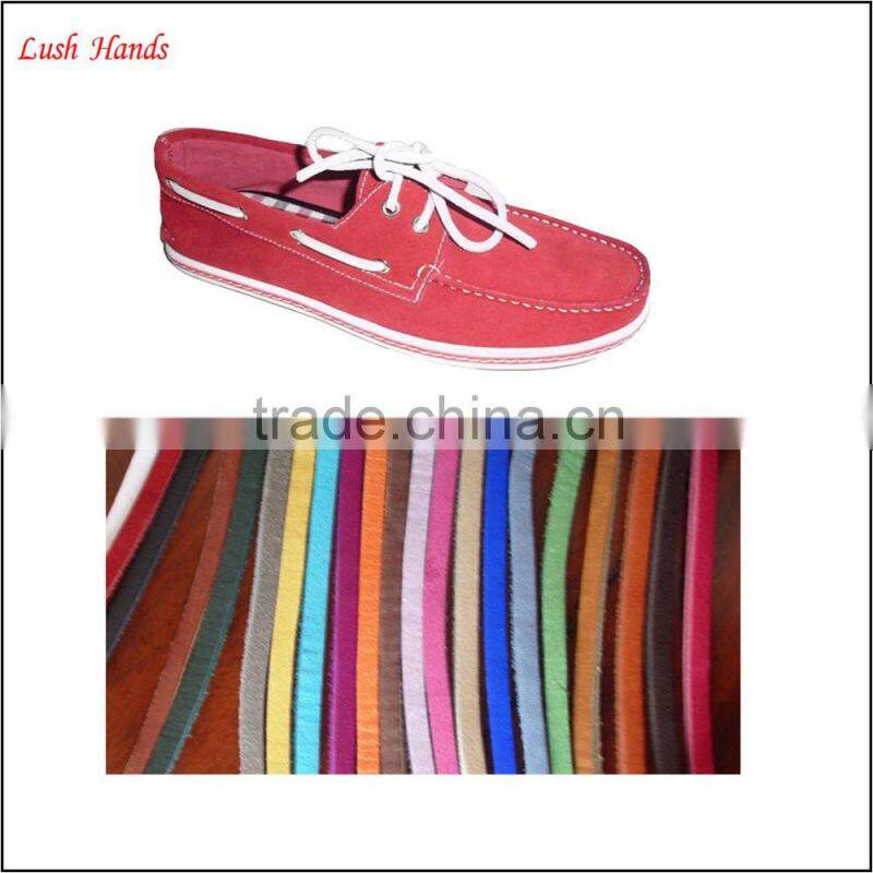 5mm buff flat leather cord for shoelace