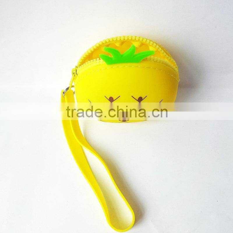 2015 Wholesale dumpling shaped silicone zipper wallet for christmas gifts/zippered around coin purse