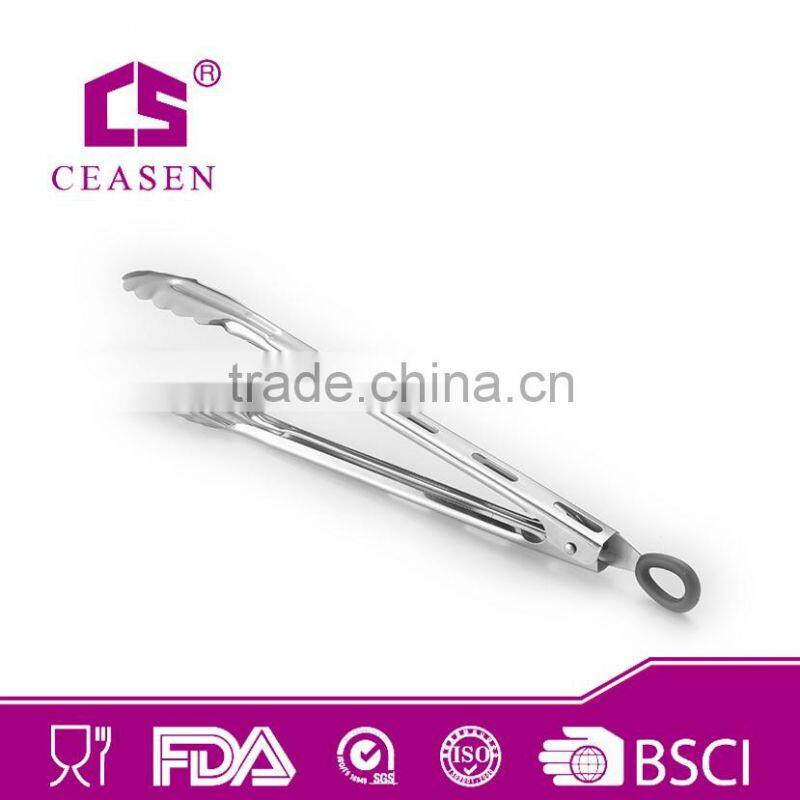 stainless steel fry pan tongs