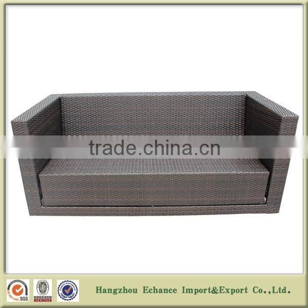 Fashion Outdoor Garden Furniture Brown and black Rattan folding sofa bed with cushion-FN4003