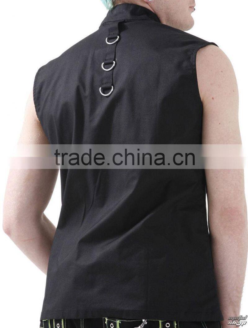 MENS GOTHIC STYLE COTTON VEST SLEEVELESS BACKSIDE D RINGS