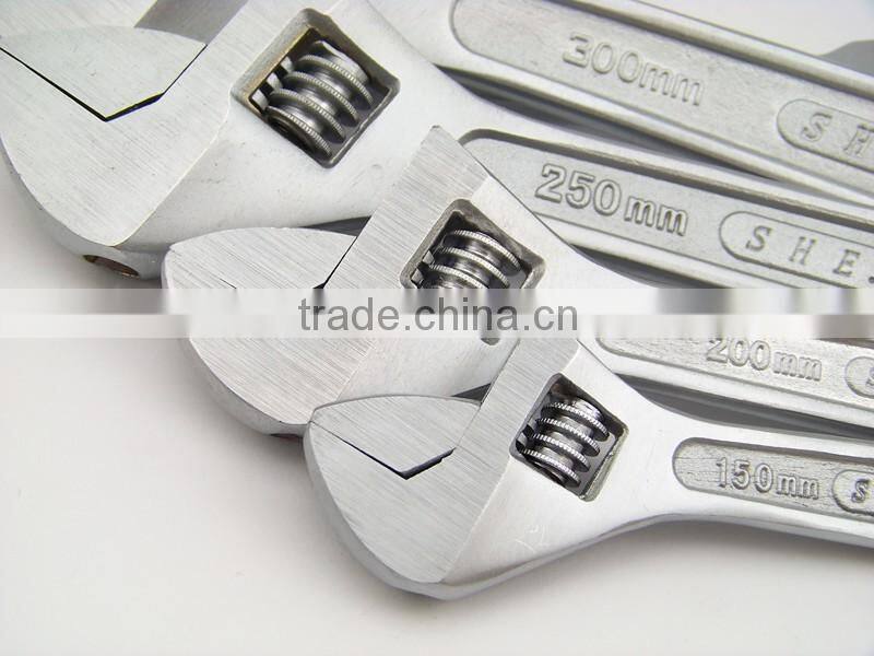 Pearl nickel polished hand tools adjustable wrench