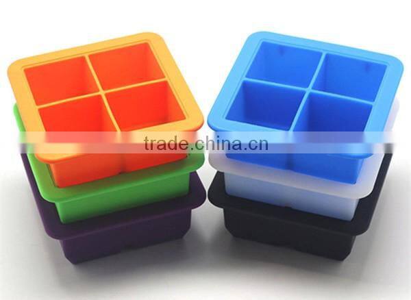 Four cavity Custom silicone ice tray/Food storage box/Cake baking mold
