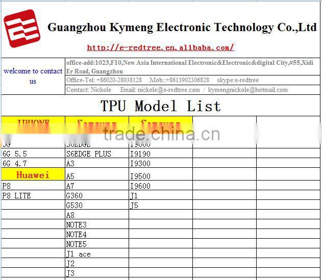 phone accessories wholesale universal TPU smartphone cover for Iphone 6 plus