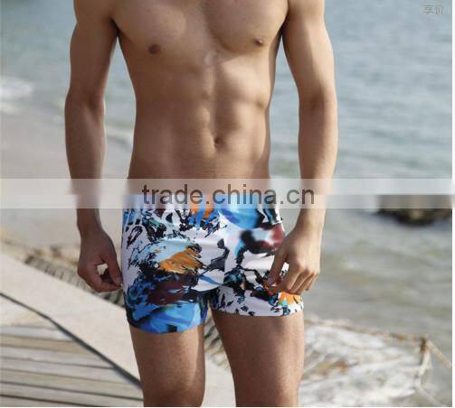 2015 summer swimwear mens' quick-dry board shorts boys and mens swimming trunks bench print men swimwear
