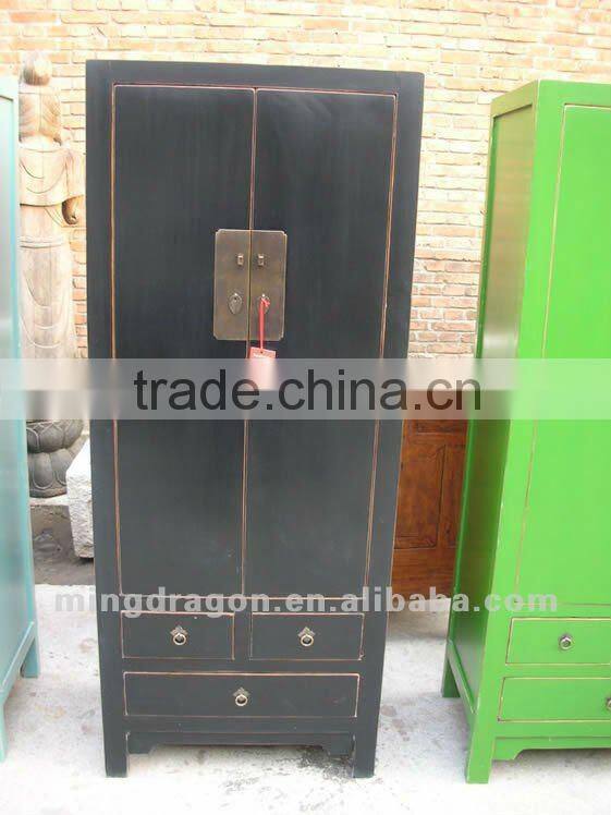 Chinese antique furniture pine wood black/green/purple/blue/red Beijing Three Drawer Two Door Cabinet