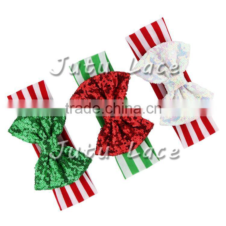 Hot selling fashion elegant shiny glitter crystal center teenage hair bows - 7cm big rhinestone center bowknots wholesale