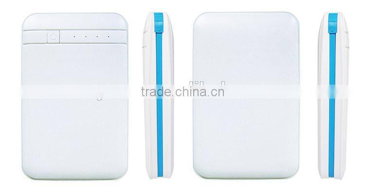 Dual USB cables power bank Portable Power Bank Emergency External Battery Recharge Standby Power