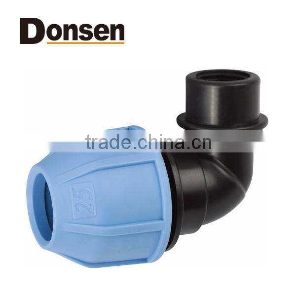 2014 90 ELBOW WITH THREADED FEMALE TAKE OFF PP COMPRESSION FITTINGS