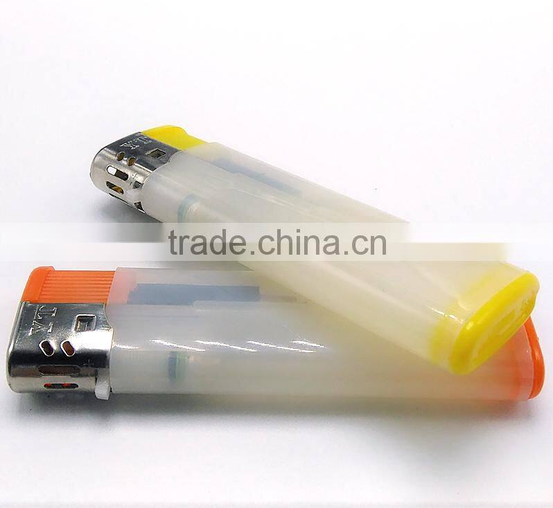 Hot selling semi transparent colored plastic lighter