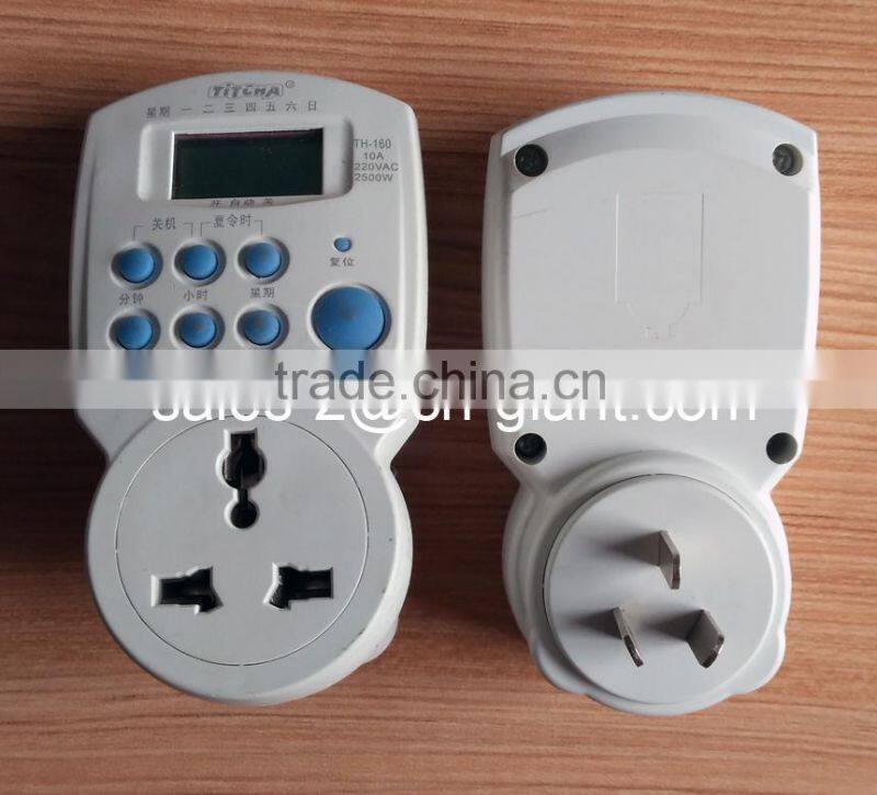 TH-160 changable sokcet timer switch socket timer LCD digital programmable socket timer plug socket timer