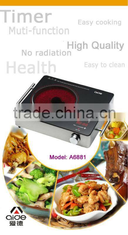 2014 New touch control + switch control infrared cooker stainless steel cookware
