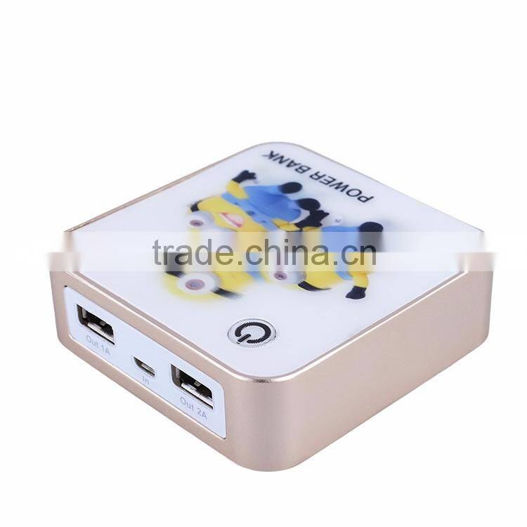 OEM advertising power bank with LCD display slide show logo image