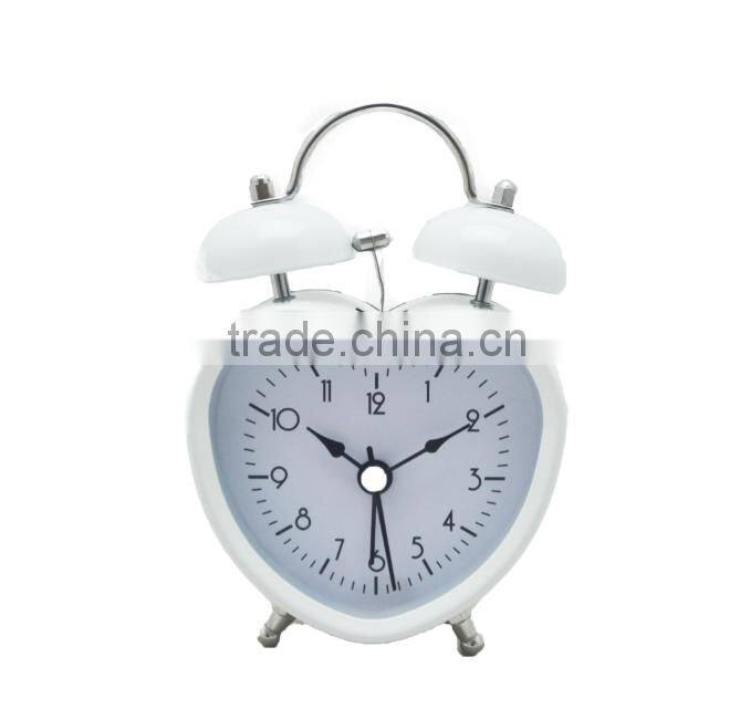 new boutique stationery white cute alarm clocks, heart shape alarm clocks