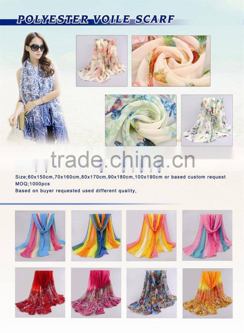 various print polyester viscose scarf