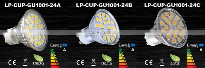 gu10 5050 smd 24 led 500lm 230VAC super bright