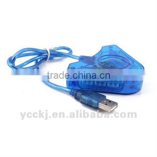 Blue USB Controller Adapter For PS2