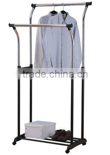 Fashion retractable garment rack with wheel