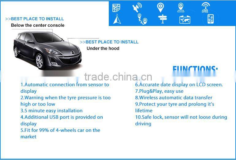 Car TPMS with wireless automatic data transfer