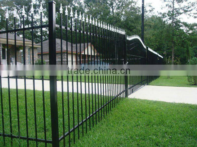 Security wrought iron metal fence for garden