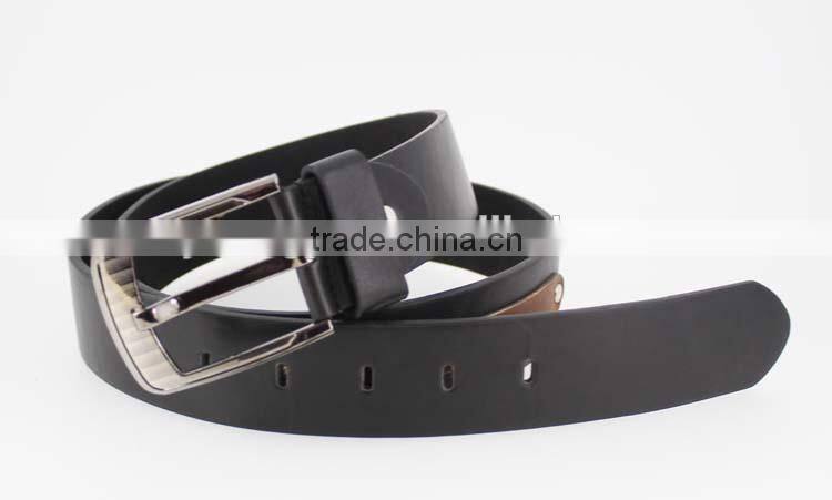 2015 new arrive designer man black PU leather belt for jeans with shiny metal rivet accessories