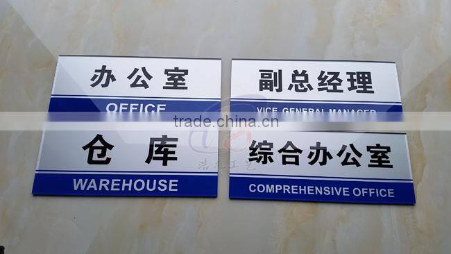 Whole sale acrylic hanging sign board for office building, plastic sign board for office