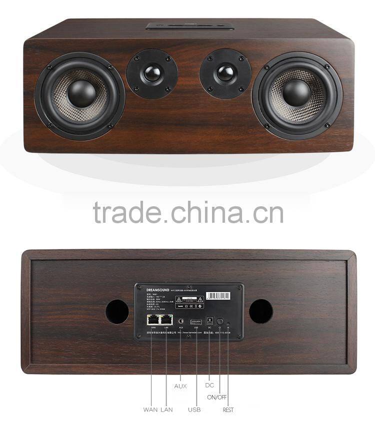 Wholesale Vintage wooden HiFi WiFi Stereo speaker