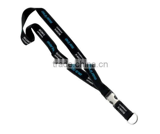 3/4" Imported Polyester Woven Lanyard with Plastic Buckle Release