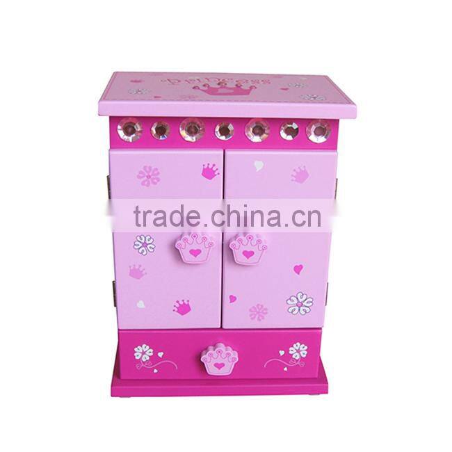 Children bedroom furniture wood desktop storage cabinet princess storage box