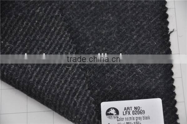 Wholesale high quality twill wool nylon woolen tweed fabric