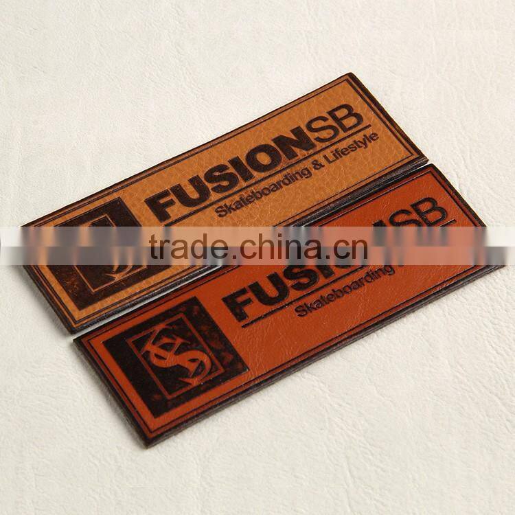 Professionally Custom embossed leather label leather patch of men's garment