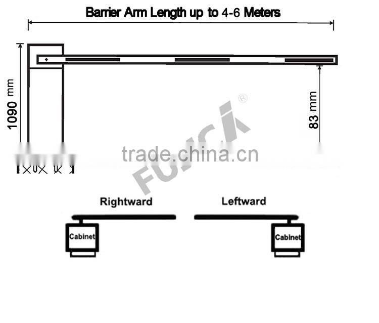 Fujica 3s 4.5m arm vehicle barrier gates