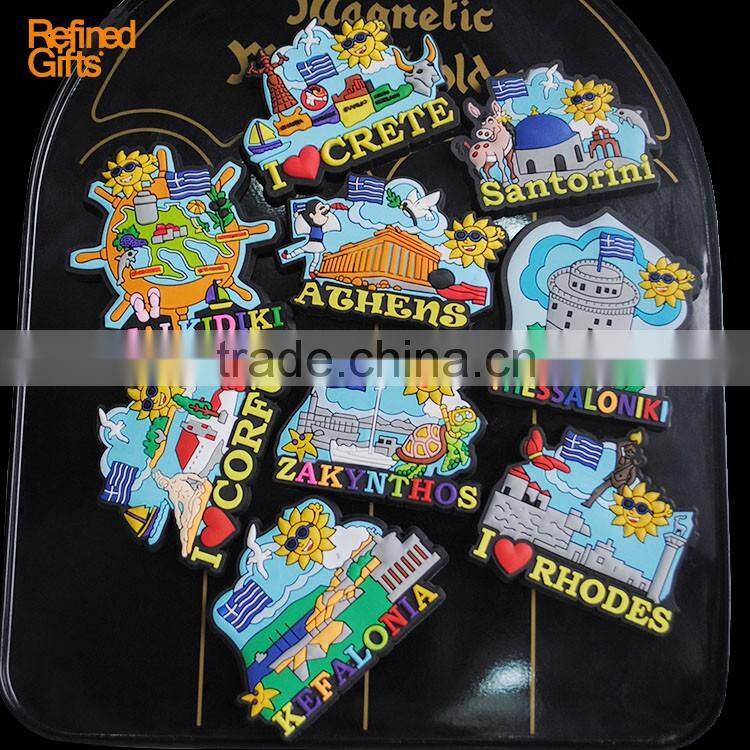 Crete Beach PVC Rubber Magnets Soft 3D Fridge Magnets OEM Menufacture ECO-friendly