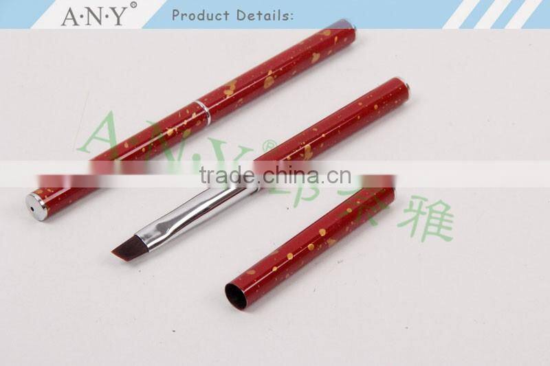 ANY 2016 Hot sale Mental Handle Import High Quality Angled Hair Nail Art Brush Gel Pure Color