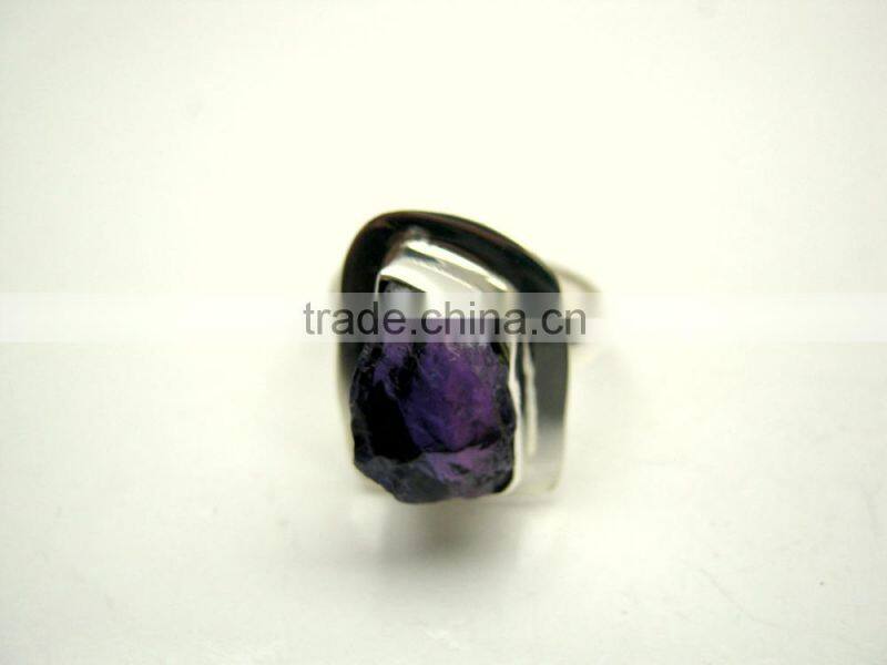 Aquamarine Raw Natural Gemstones Fashion Ring, 925 Solid Sterling Silver Adjustable Rings, Brazilian Aquamarine Rough Gemstones