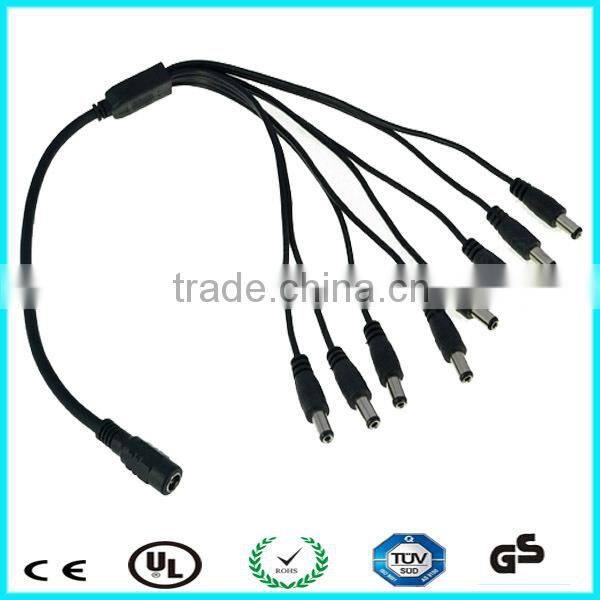 Hot! High quality 1 in 8 out 24v dc jack heating cable