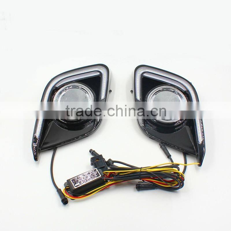 car led fog day lamp cover with yellow turn signal light drl led daytime running light for mazda 3 axela
