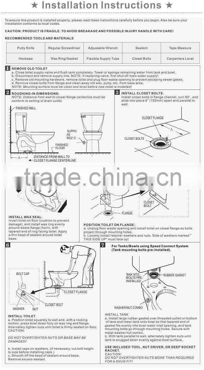 New Design Washdown two piece toilets , bathroom Ceramic wc toilet