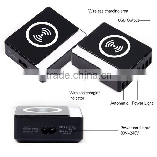 Newest and Popular Smart Wireless USB Hub Port 60W 8 USB Port Micro USB Wireless Charger for USB Device