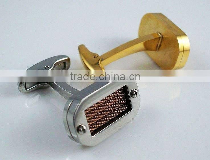 fashion jewelry design car logo cufflink with leather
