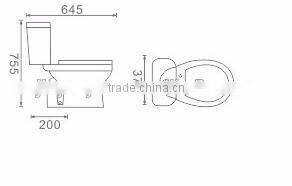 china product sanitary ware wc toilet bowl bathroom two piece toilets ceramic washdown s trap toilet Y803