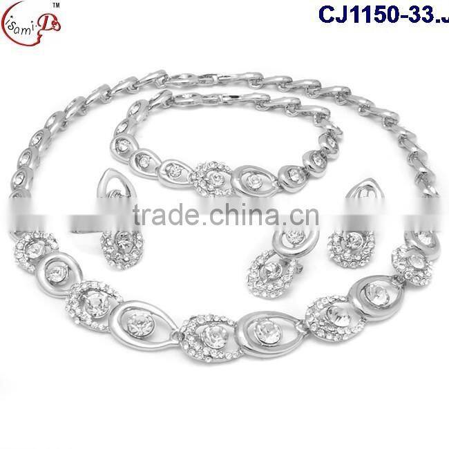 2016 top jewelry gold plating with rhinestone jewelry set wedding/evening party crystal jewelry set wholesale