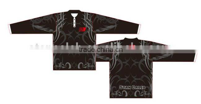 Custom polyester long sleeve quick dry sublimated fishing jersey wholesale