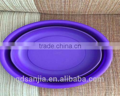 Small Round Floding Plastic Fruit Basket Convenient Water Basin